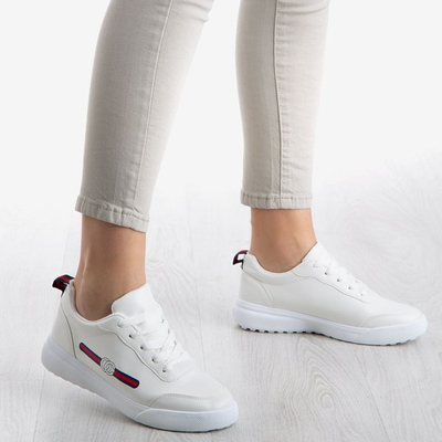 Белые женские теннисные туфли с декоративным принтом Marigold - Обувь