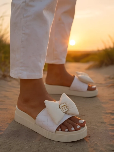 Royalfashion Babskie laczki na platformie z kokardą Mivo Jump