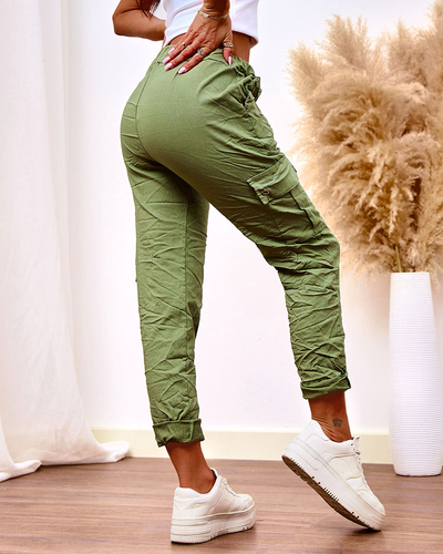 Royalfashion Moteriškos medžiaginės kovinės kelnės