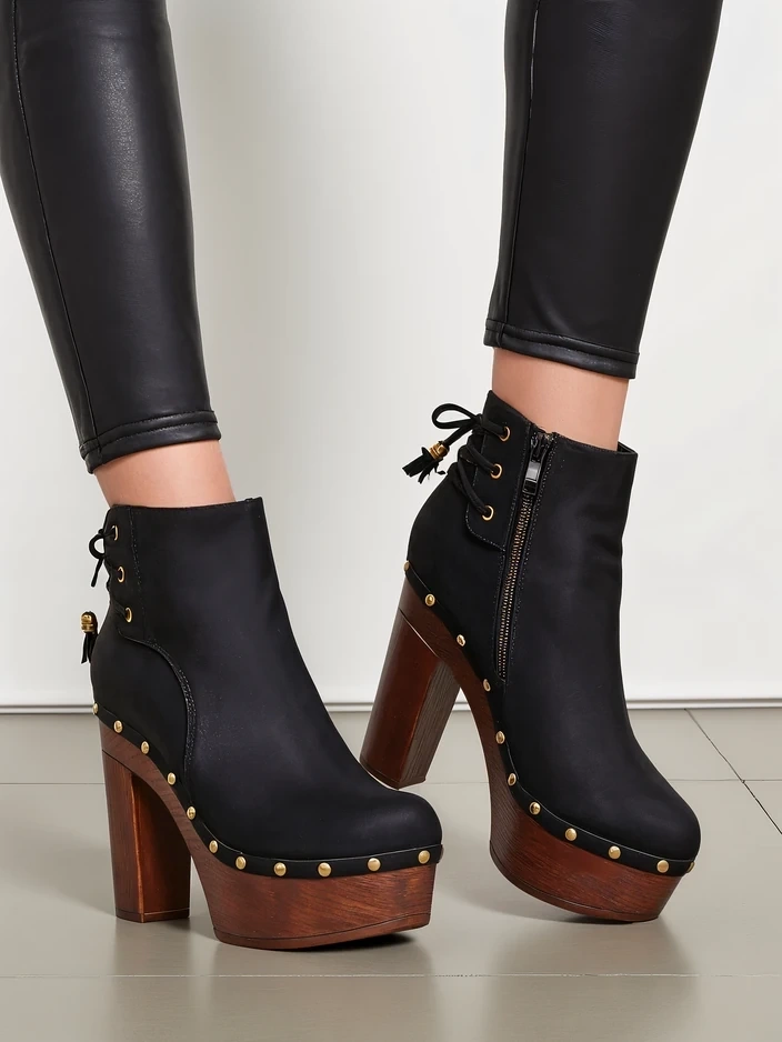 Royalfashion Женские ботильоны на толстом каблуке Bezollos