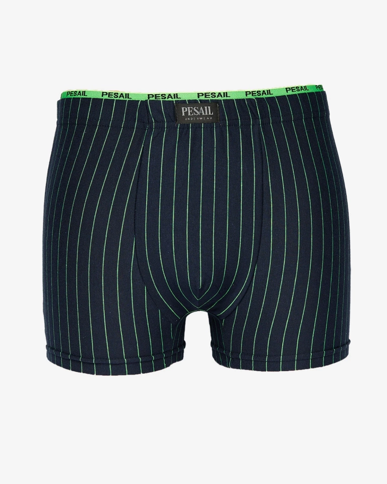 Royalfashion Navy blue dryžuoti vyriški boksininko šortai