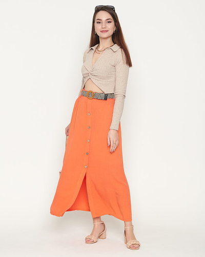 Moteriškas oranžinis midi sijonas - Drabužiai