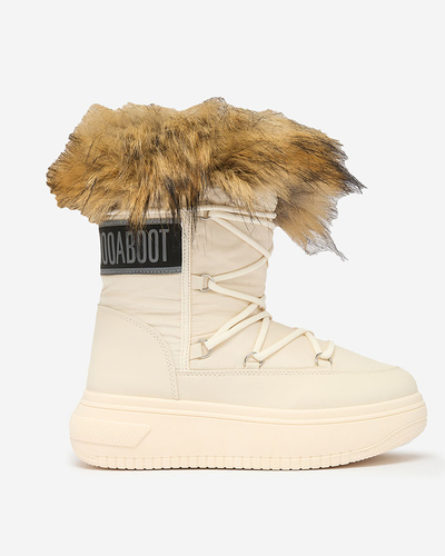 Royalfashion Бежевые сапоги-слипы a'la snow boots for women Gomillo