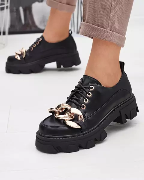 Juodi plokšti batai Eqoia - Avalynė