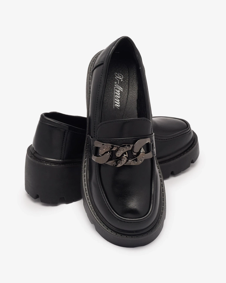 Royalfashion Женские мокасины черного цвета Lopolla