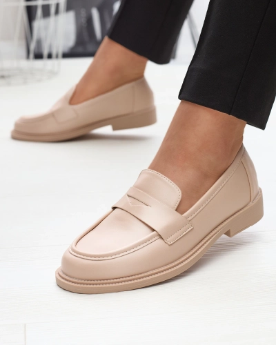 Бежевые женские мокасины из экокожи Zibom- Footwear