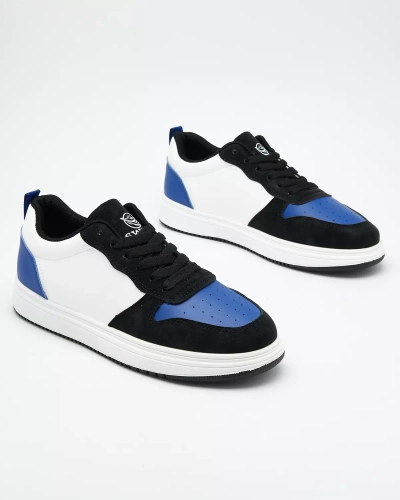 Royalfashion Черно-белые спортивные туфли с кобальтовыми вставками Colorburst Classics