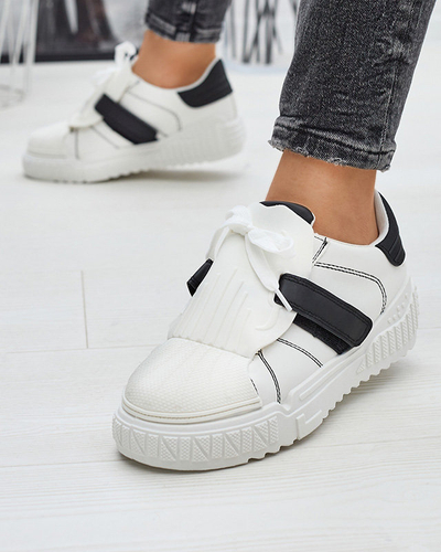 OUTLET Черно-белые женские спортивные туфли с резиновыми вставками Inika - Обувь