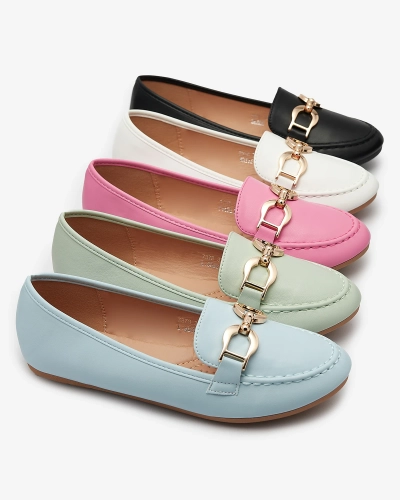 Женские мокасины из экокожи с декором розового цвета Qivett- Footwear