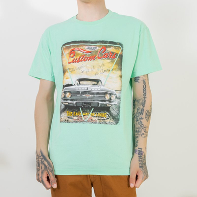 Мужская футболка с принтом в мятном цвете (Турция)