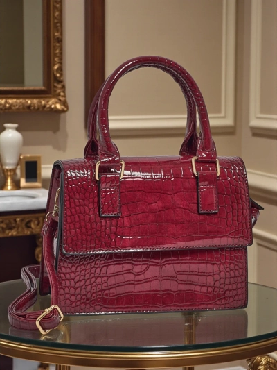 Lakuotas mažas moteriškas rankinukas iš eko odos Veluna