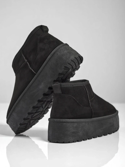 Royalfashion Женские снежные ботинки на платформе a'la черного цвета Dagodo