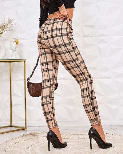 Royalfashion Утепленные клетчатые женские таггинсы