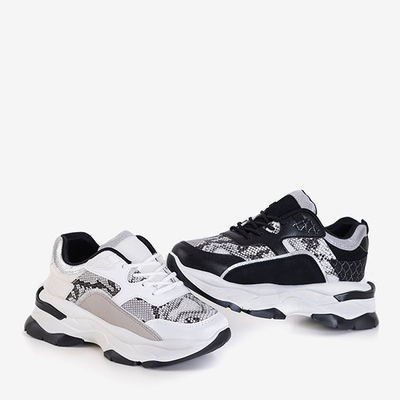 Женские белые спортивные туфли с тиснением под змеиную кожу Феликс - Обувь