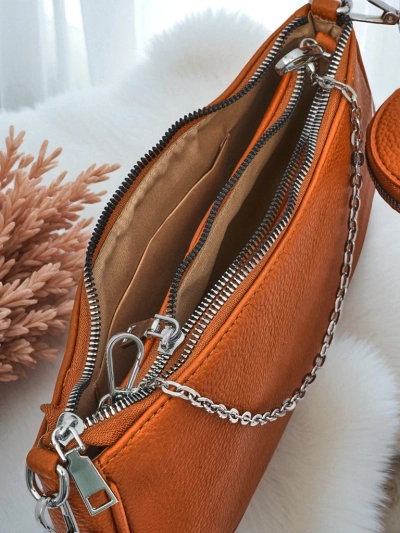 Torebka damska Calista camel skóra ekologiczna 3w1 modny zestaw