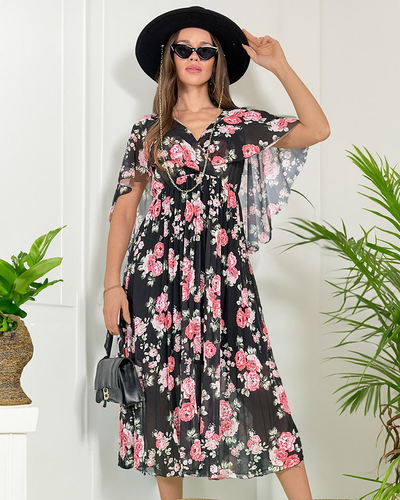 Royalfashion Женское плиссированное цветочное платье-миди