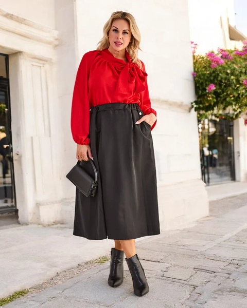 Karališka mados Moteriškas vidutinio ilgio sijonas