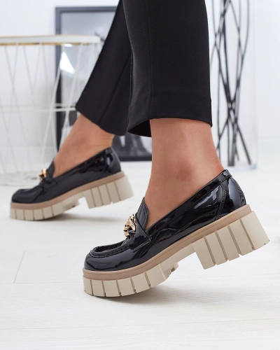 Juodi lakuoti moteriški mokasinai Aquan- Footwear