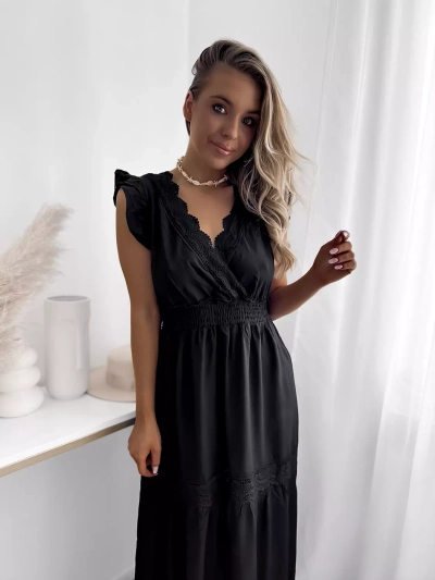 Черное женское длинное платье - Одежда