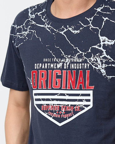 Мужская темно-серая футболка с принтом - Одежда