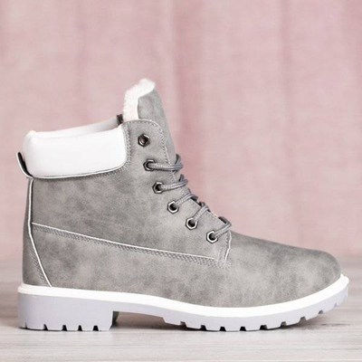 Серые походные ботинки с утеплителем Polar Bear - Обувь