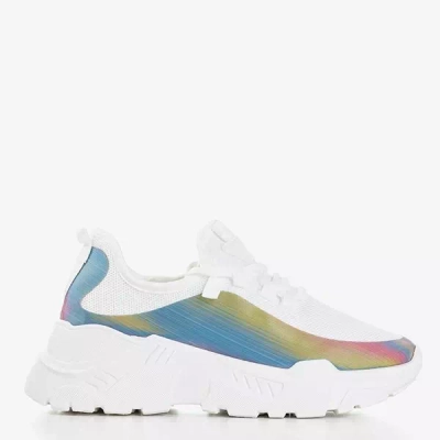 Белые женские кроссовки с разноцветной вставкой Isis
