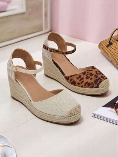 Aurelia Leopard Koturny Royalfashion damskie skóra ekologiczna camel