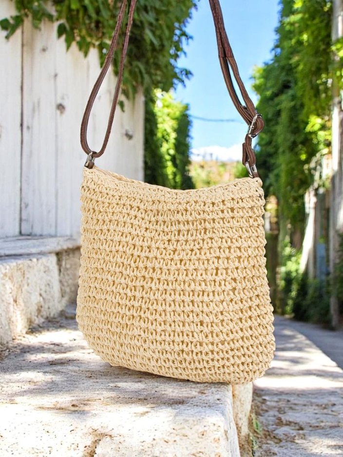 Royalfashion Maža pintinė moteriška rankinė Pintinė stilinga mini