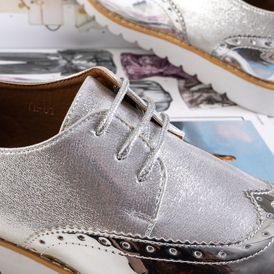 Sidabriniai moteriški pusbačiai su raišteliais Narvi - Avalynė