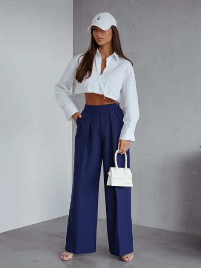 Royalfashion Широкие женские брюки со складками