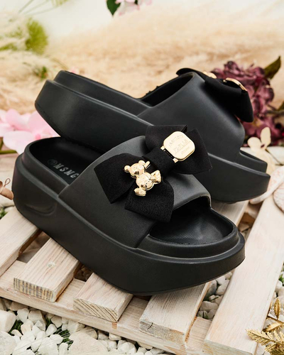 Royalfashion Moteriškos guminės šlepetės su dekoratyviniu lankeliu Apis