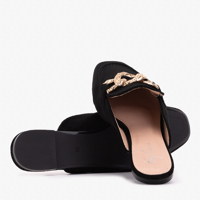 Черные тапочки а-ля мокасины Gabbu- Shoes