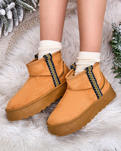 Royalfashion Женские короткие сапоги a'la snow boots с орнаментом Erititta