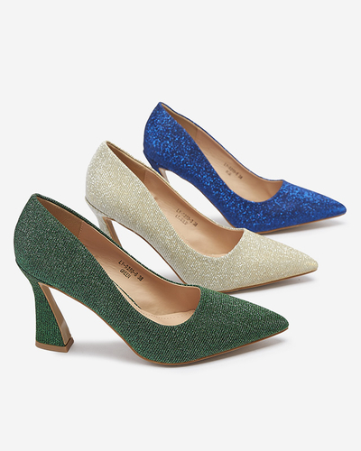 Женские парчовые туфли кобальтового цвета Bluskita - Обувь