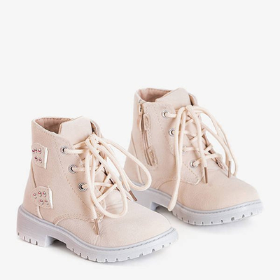 Beżowe dziewczęce trapery Meridan - Obuwie