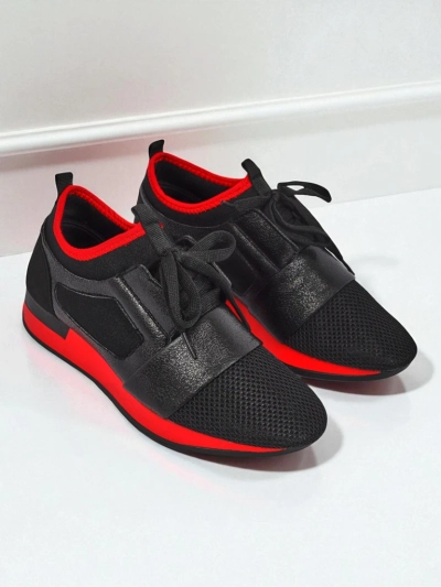 Artemida Nero Kicks: Fabric & Eco-Leather with that Red Pop