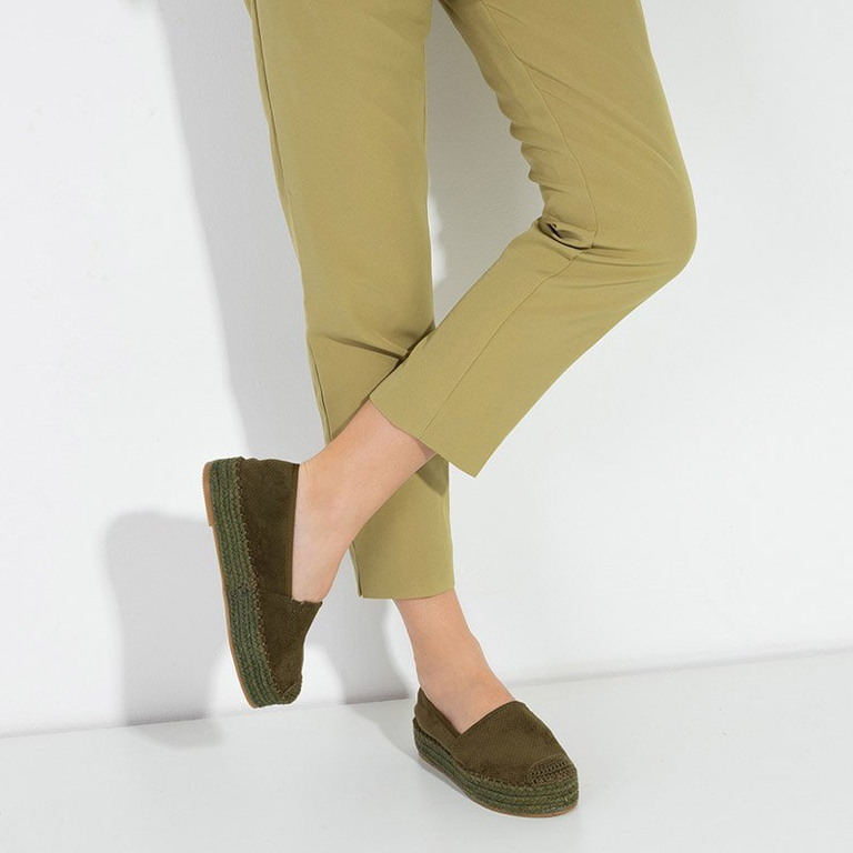 Зеленые женские эспадрильи на платформе Alruna