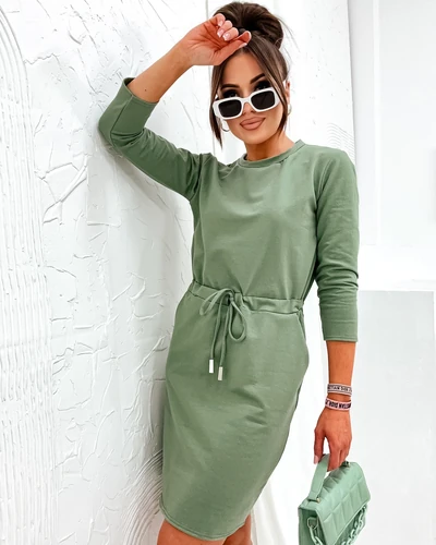 Royalfashion Moteriškas kelio ilgio audinio suknelė