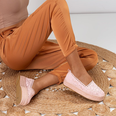 Розовые женские эспадрильи на платформе Abra