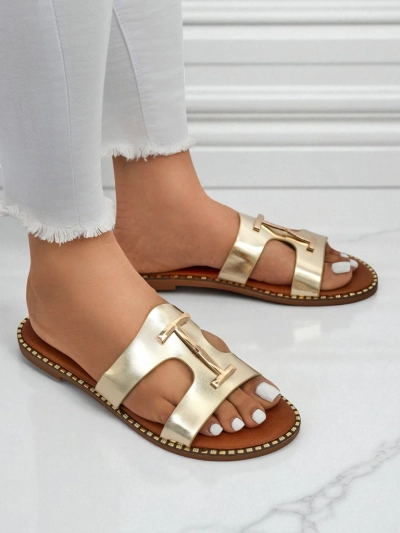 Royalfashion moteriškos basutės lygiu padu Maya Louise