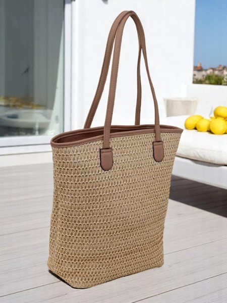 Royalfashion Didelė šiaudinė moterų rankinė Solea Bag