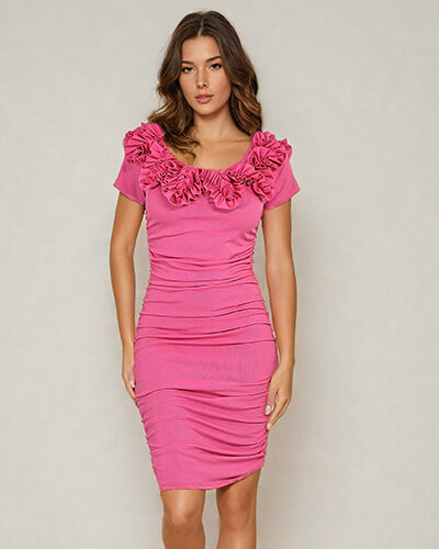 Royalfashion Морщинистое женское мини-платье