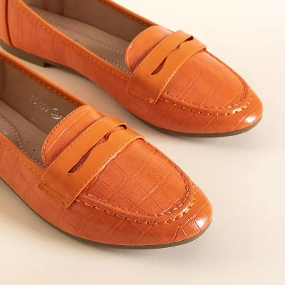 Оранжевые женские лоферы с тиснением Satoko
