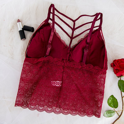 Бордовый кружевной бралет - Нижнее белье