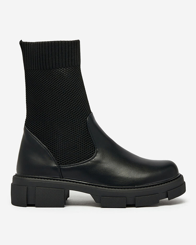 Royalfashion Juodi moteriški batai su tinkleliu Xandra