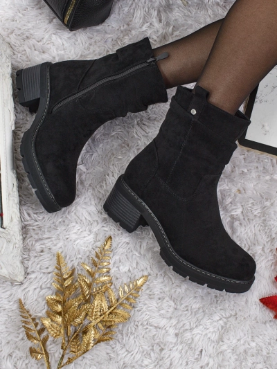 Wyższe botki damskie eko zamszowe Carmine