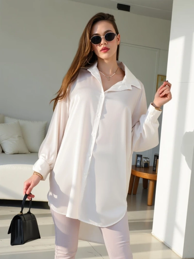 Royalfashion Ilga moterų oversize marškiniai