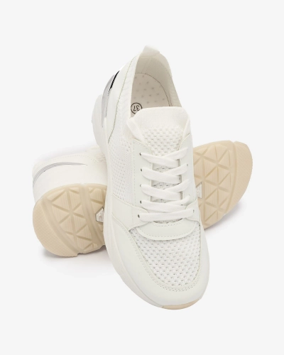 Balti moteriški sportiniai bateliai ant kulno Ezetta- Footwear