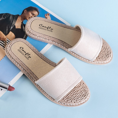 Бежевые женские шлепанцы Ysia