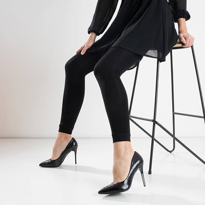 Juodos spalvos moteriškos apšiltintos tamprės 380 DEN - Apranga